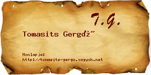 Tomasits Gergő névjegykártya